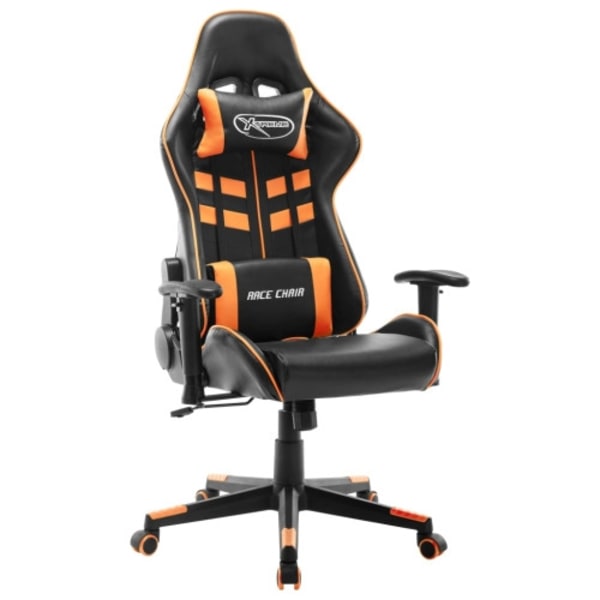 Gamingstol svart och orange konstläder