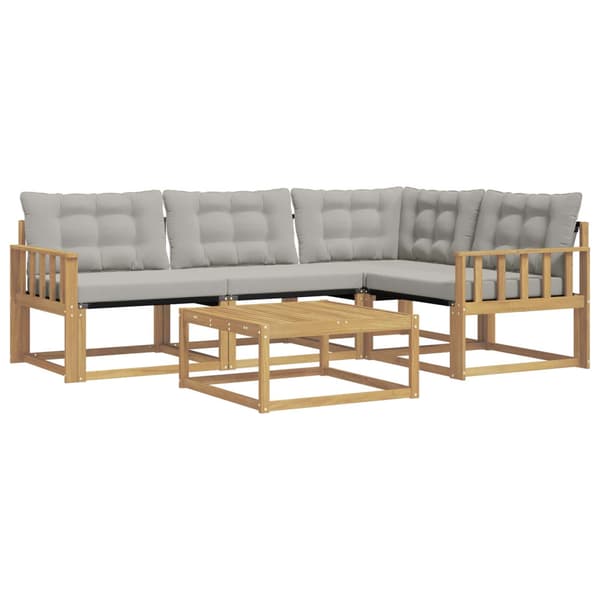 Utomhussoffset 5 pcs Vit och ljusgrå 79 x 79 x 37 cm
