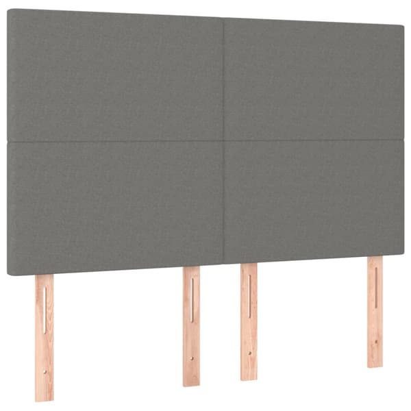 Ramsäng med madrass mörkgrå 140x190 cm tyg