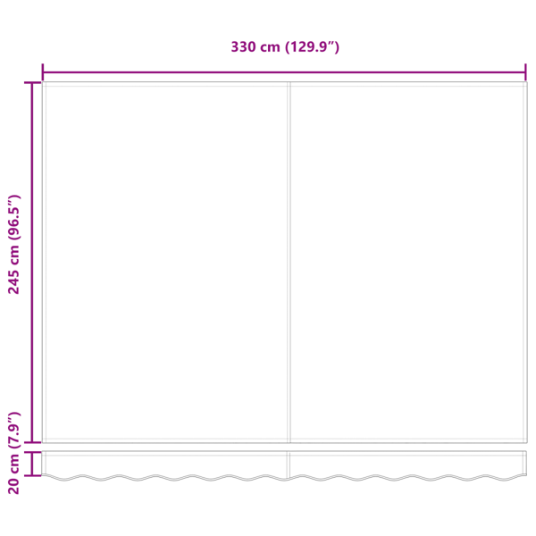 Utfällbar markis Flerfärgsdesign 350 x 250 cm
