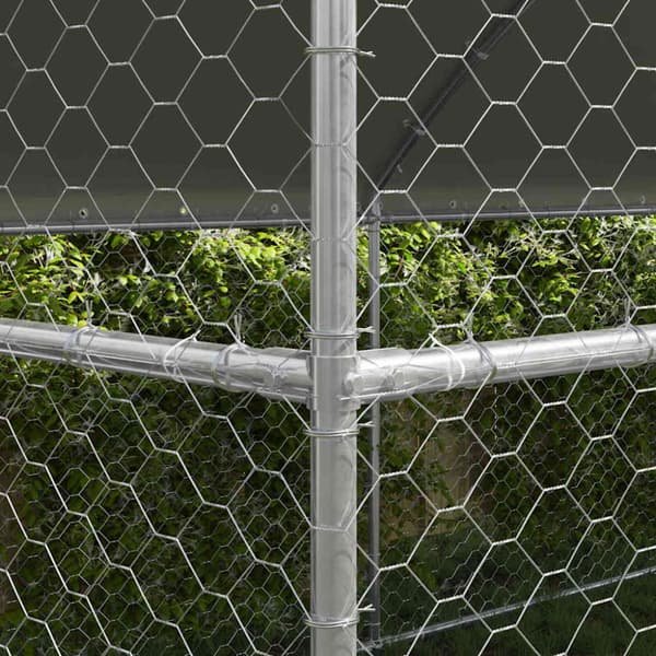 Hundbur med lagring 2 pcs Silver 4 x 2 x 2 m Galvaniserat stål