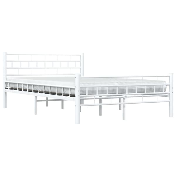 Sängram utan madrass vit metall 140x200 cm