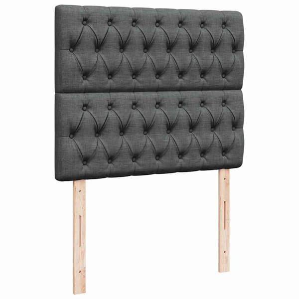 Ottoman sängram med madrass mörkgrå 120x190 cm tyg