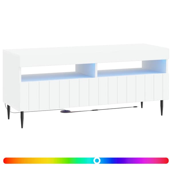 LED TV-skåp Vit Konstruerat trä
