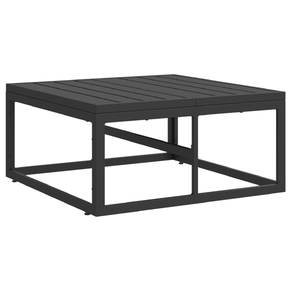 Trädgårdsoffset med kudde 8 pcs Svart Aluminium