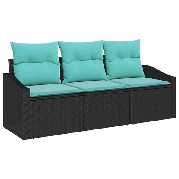 Soffset med kudde 3 pcs Svart konstrotting