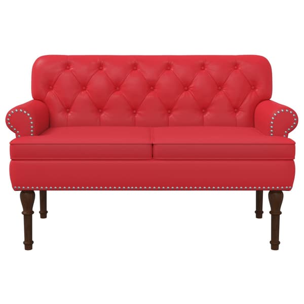 Loveseat med knapprapport Röd 120 x 65 x 77 cm Konstläder