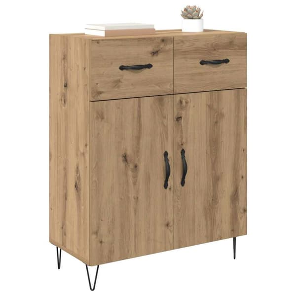 Sideboard med låda Artisan Ek 69,5 x 34 x 90 cm Konstruerat trä