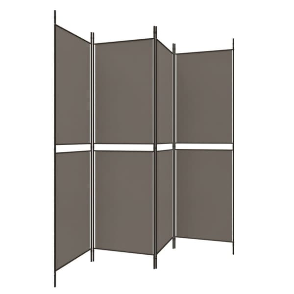 Rumsavdelare 4 paneler antracit 200x200 cm tyg