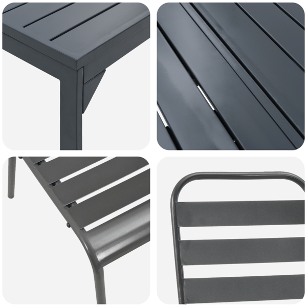 Trädgårdsmöbelset 9 pcs Antracit Pulverlackerad stål