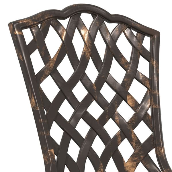 Trädgårds Bistro Set 3 pcs Brons Aluminium