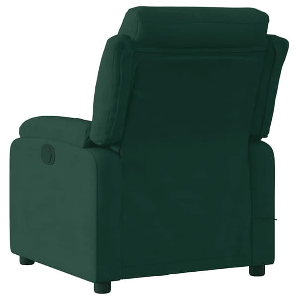 Massagefåtölj mörkgrön sammet