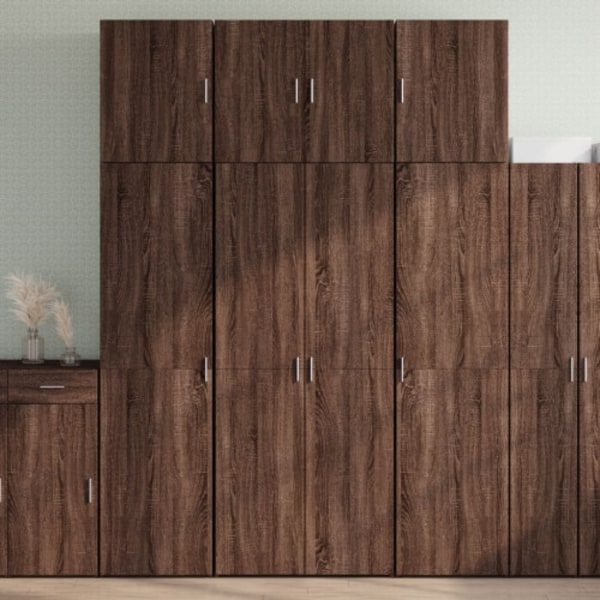 Högskåp brun ek 80x42,5x249 cm konstruerat trä