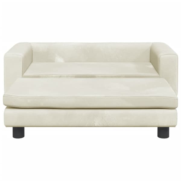 Hundbädd med förlängning gräddvit 100x50x30 cm sammet