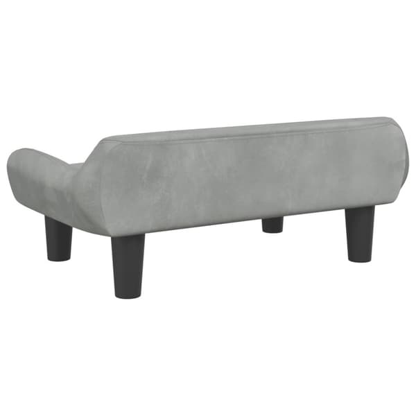 Hundbädd ljusgrå 70x40x24 cm sammet