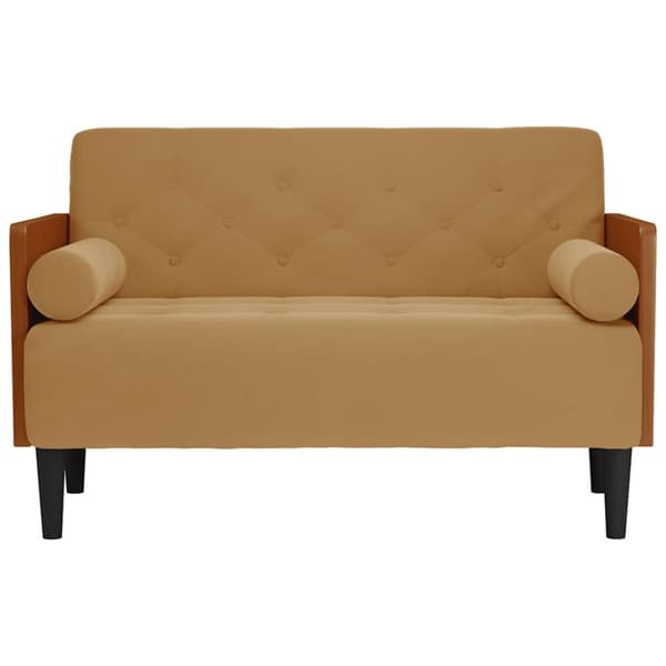 Loveseat soffa med dynor brun 110 cm sammet