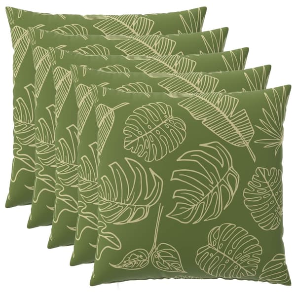 Kuddöverdrag 6 st HEERLEN Bladdesign 60 x 60 cm Polyester