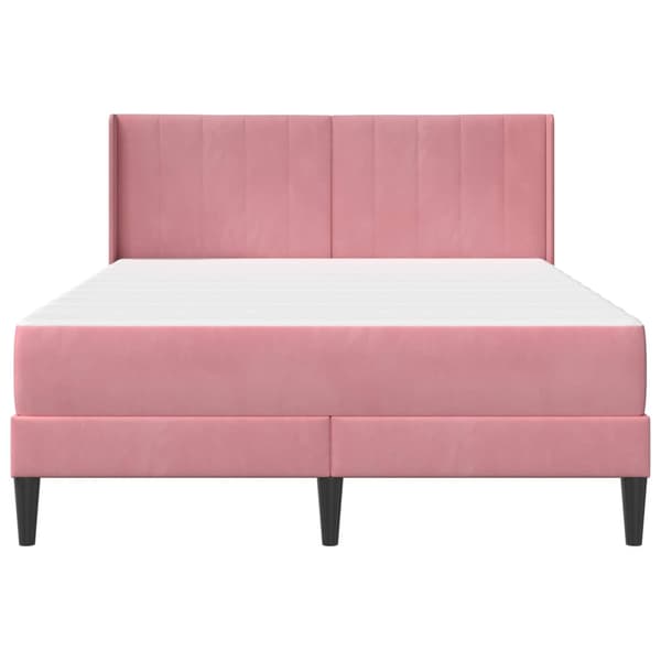 Sängram med madrass Rosa 120 x 190 cm Sammet