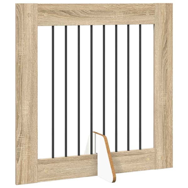 Hundgrind med ställningar 4 pcs Sonoma-ek 80 x 60 cm