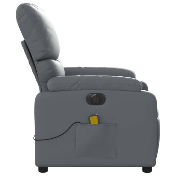 Elektrisk massagefåtölj grå konstläder