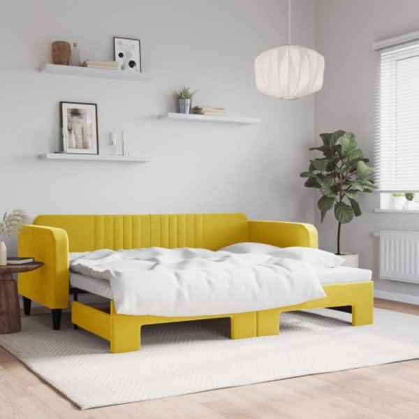 Dagbädd utdragbar gul 90x200 cm sammet