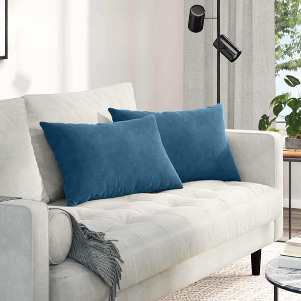 Sofakuddar 2 pcs Blå 60 x 40 cm Kordread tyg
