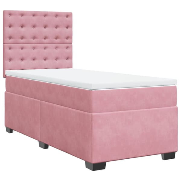 Ramsäng med madrass rosa 100x200 cm sammet