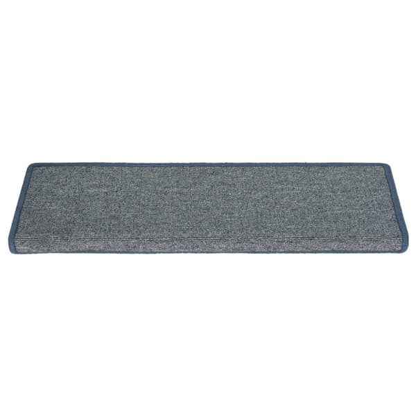 Trappmattor 15 st 65x21x4 cm ljusgrå och blå rektangulär kant