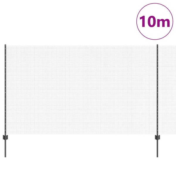 Stängsel med stolpe Grå 1,4 x 10 m Stål och PVC