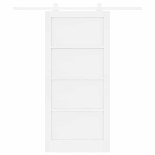 Skjutdörr 93 x 202 cm Konstruerat trä Vit