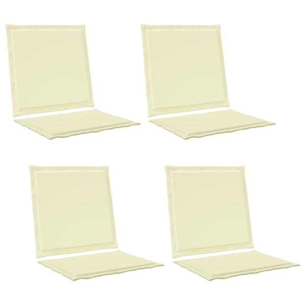 Sitt- och Ryggkuddar 4 pcs Gräddvit 47 x 45 x 2 cm Polyester