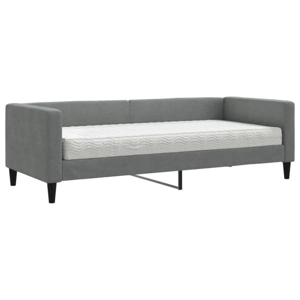 Dagbädd med madrass mörkgrå 80x200 cm tyg