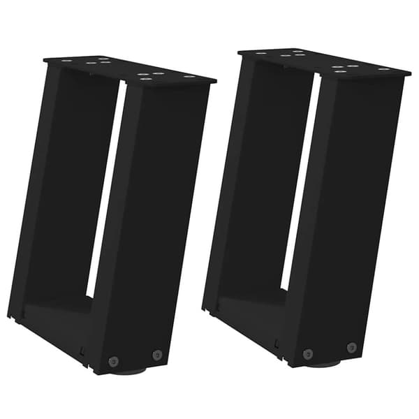 Soffbordsben U-formade 2 st svarta 30x(30-31) cm stål