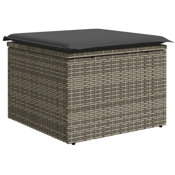 Trädgårdsoffset med kudde 8 pcs Grå Poly rattan
