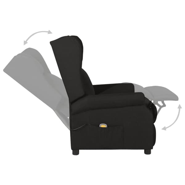 Massagefåtölj svart tyg