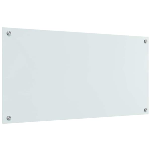 Köksskydd 2 pcs Vit 100 x 50 cm härdat glas