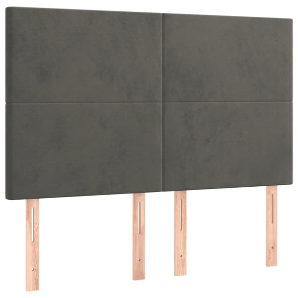 Ramsäng med madrass mörkgrå 140x200 cm sammet
