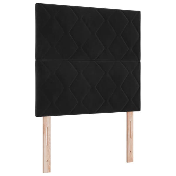 Ottoman säng med madrass Svart 90 x 200 cm Sammet
