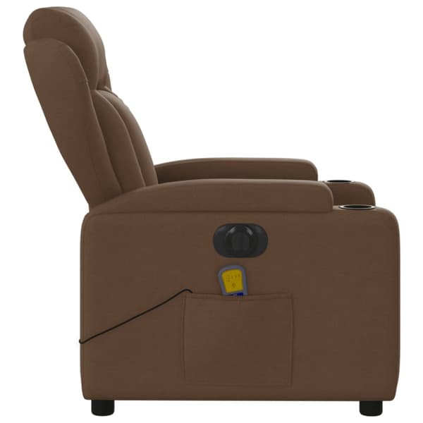 Elektrisk massagefåtölj brun tyg