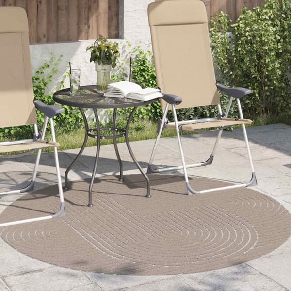 Områdesmattor Rund PALMERAS Beige Ø 160 CM Polyester
