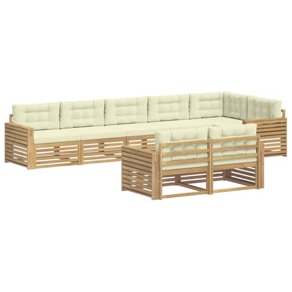 Utomhussoffset 8 pcs Vit och grädde 410 x 172,5 x 73 cm