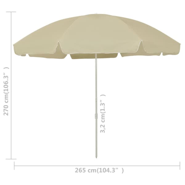 Strandparasoll sandgul 300 cm