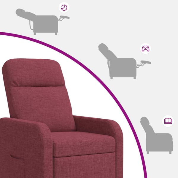 Massagefåtölj Vinröd Tyg