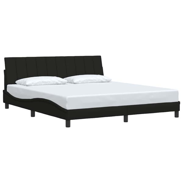 Bed Frame without Mattress "Hanko" Black 180x200 cm Fabric
