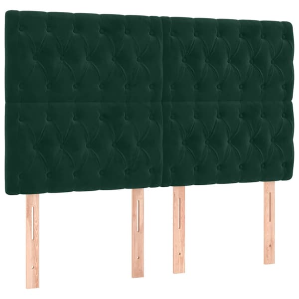 Ramsäng med madrass mörkgrön 140x190 cm sammet