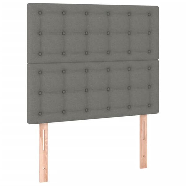 Ramsäng med madrass mörkgrå 100x200 cm tyg