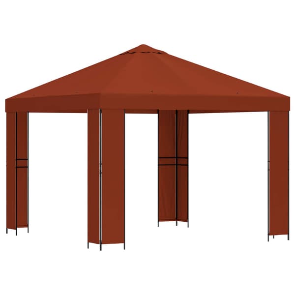 Paviljong 3 x 3 m Terracotta Polyester och Stål 190