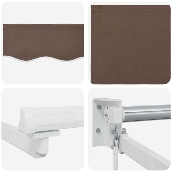 Manuell utdragbar markis med LED-lampor Taupe