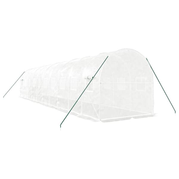 Växthus med stålram vit 20 m² 10x2x2 m