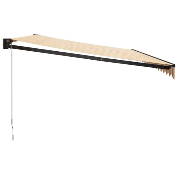 Markis infällbar gul och vit 5x3 m tyg&aluminium